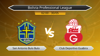 Bolivia Professional League San Antonio Bulo Bulo VS Club Deportivo Guabira